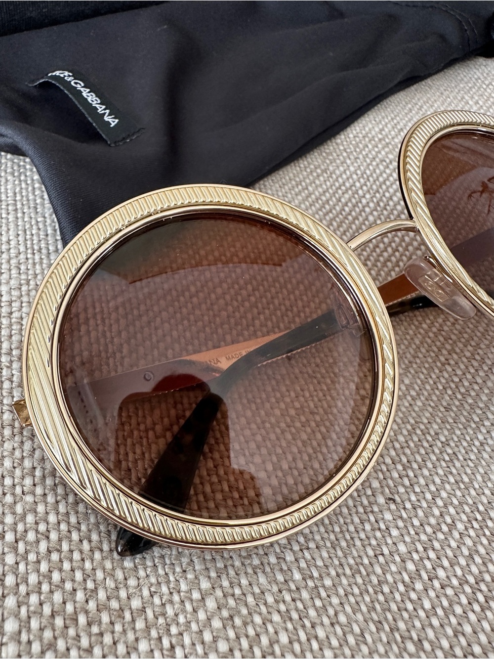 Dolce & Gabbana Gold Tone/Havana DG2179 Round Sunglasses - Picture 4 of 16